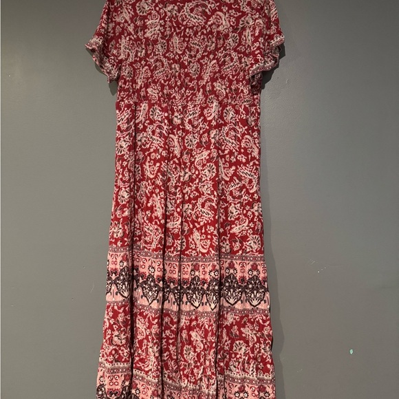 Knox Rose Red and White Flutter Sleeve Midi Dress - Picture 6 of 7